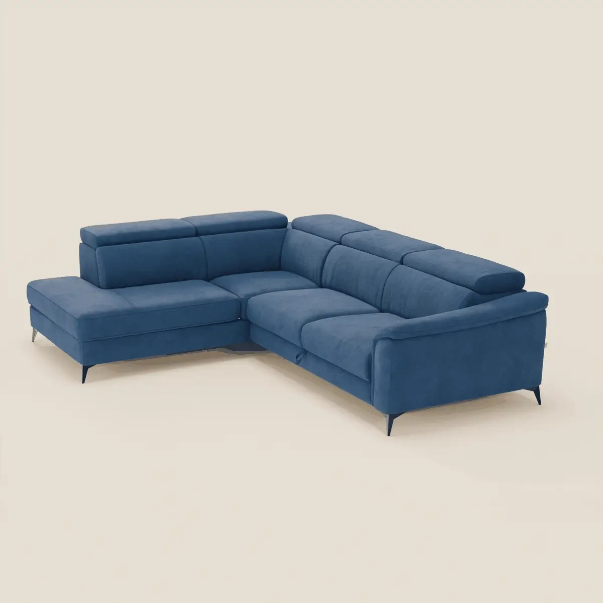 Arcos Canapé d'angle - pieds hauts et têtières inclinables en microfibre imperméable T11 bleu - Image 9