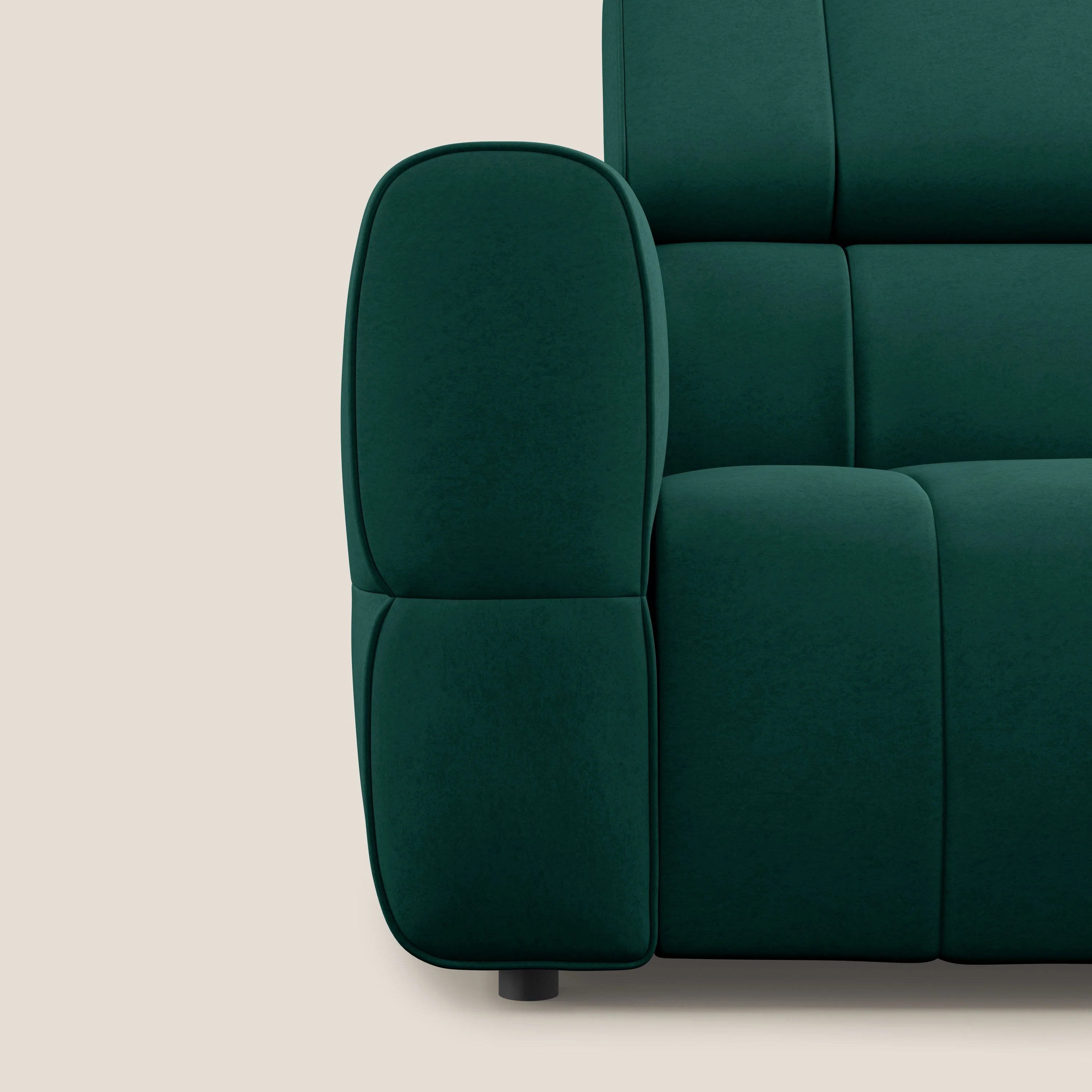 Giotto Canapé terminal avec option relax électrique en microfibre imperméable effet velours T09 vert - Image 10