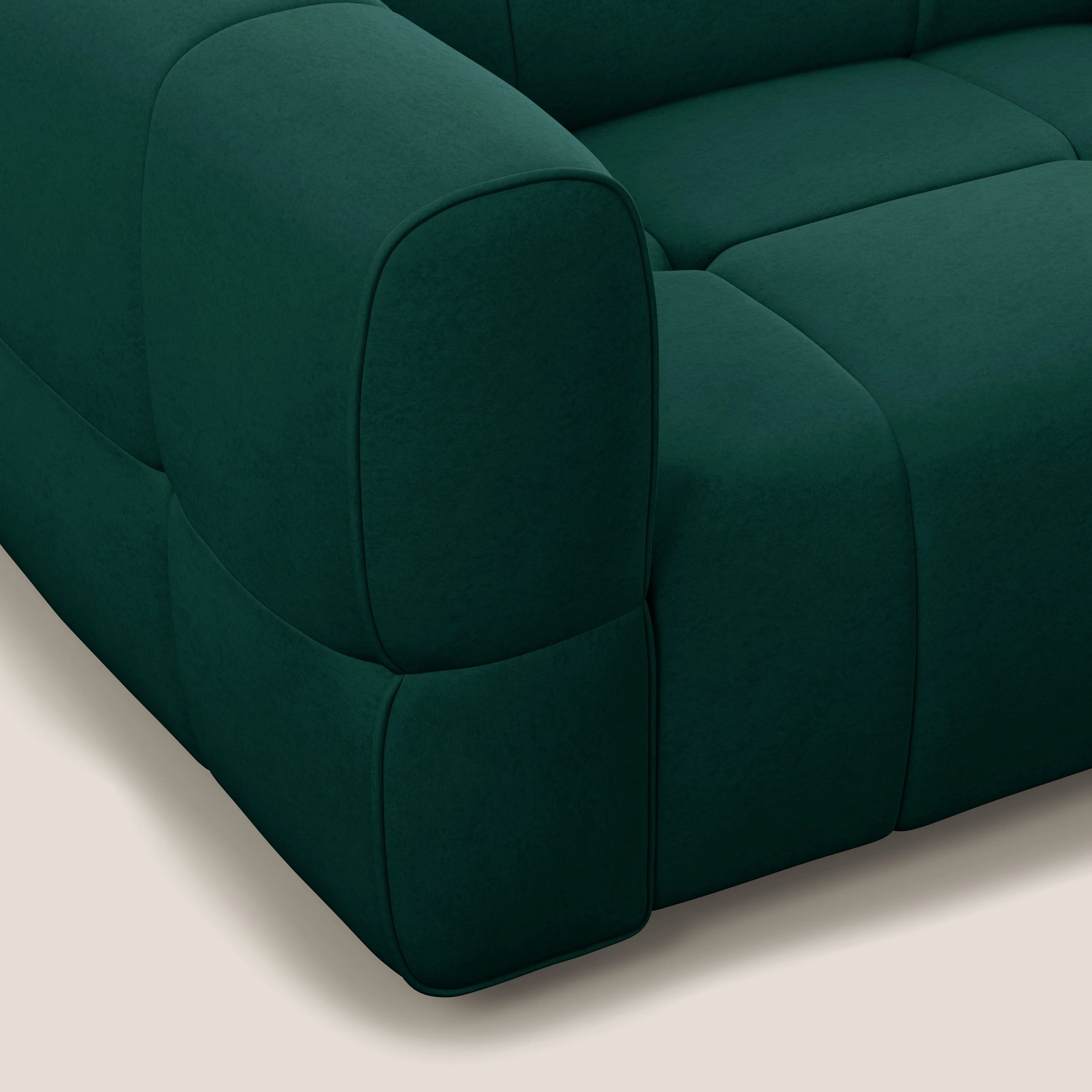 Giotto Canapé terminal avec option relax électrique en microfibre imperméable effet velours T09 vert - Image 8