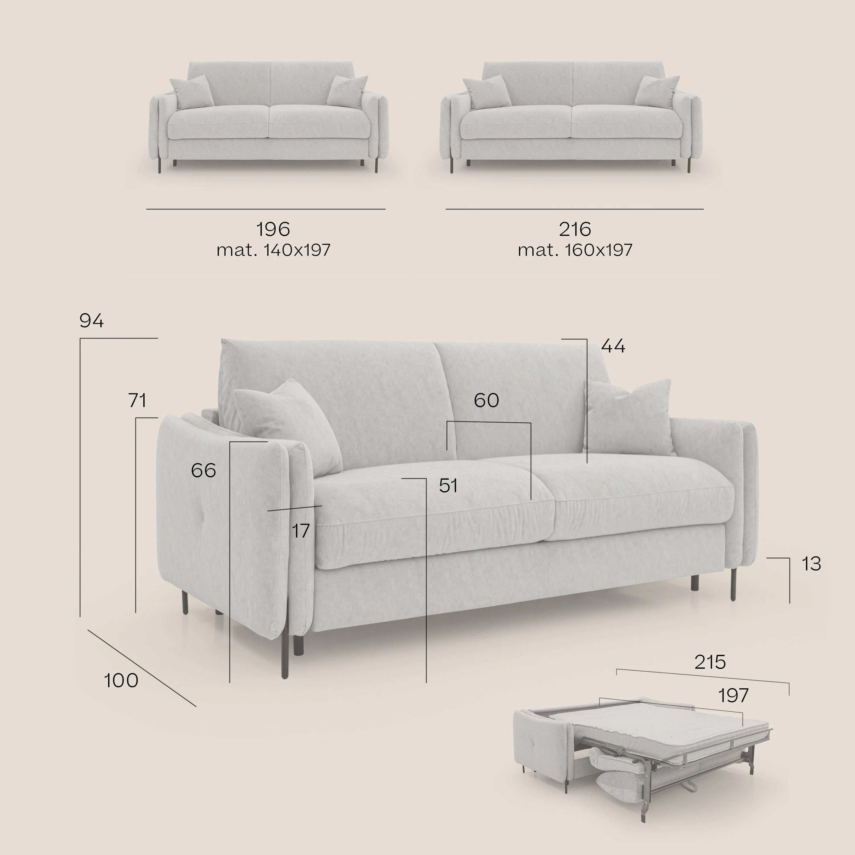 Gregory Canapé convertible avec matelas H18 cm en microfibre effet velours imperméable T09 sucre glace - Image 11