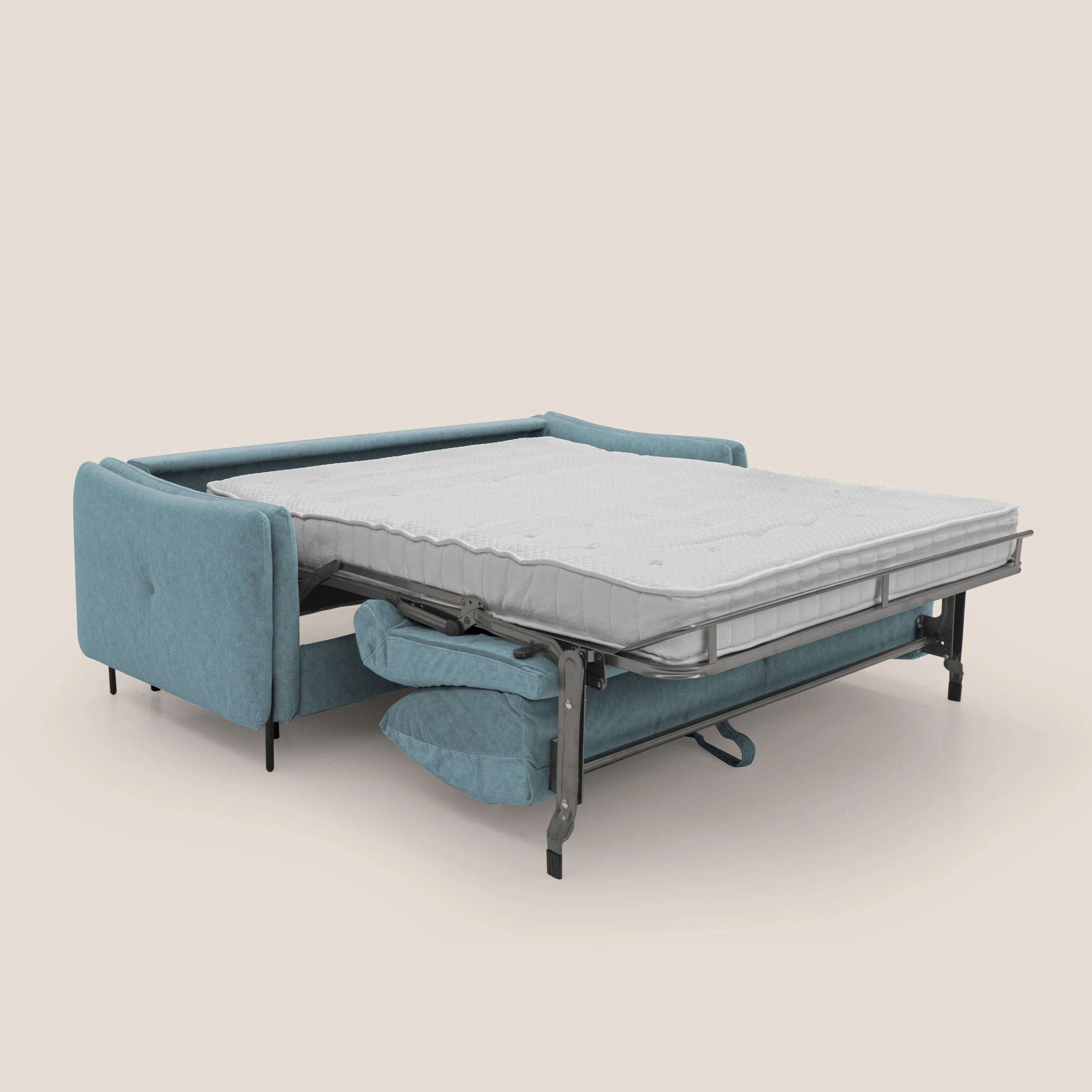 Gregory Canapé convertible avec matelas H18 cm en microfibre effet velours imperméable T09 sucre glace - Image 12