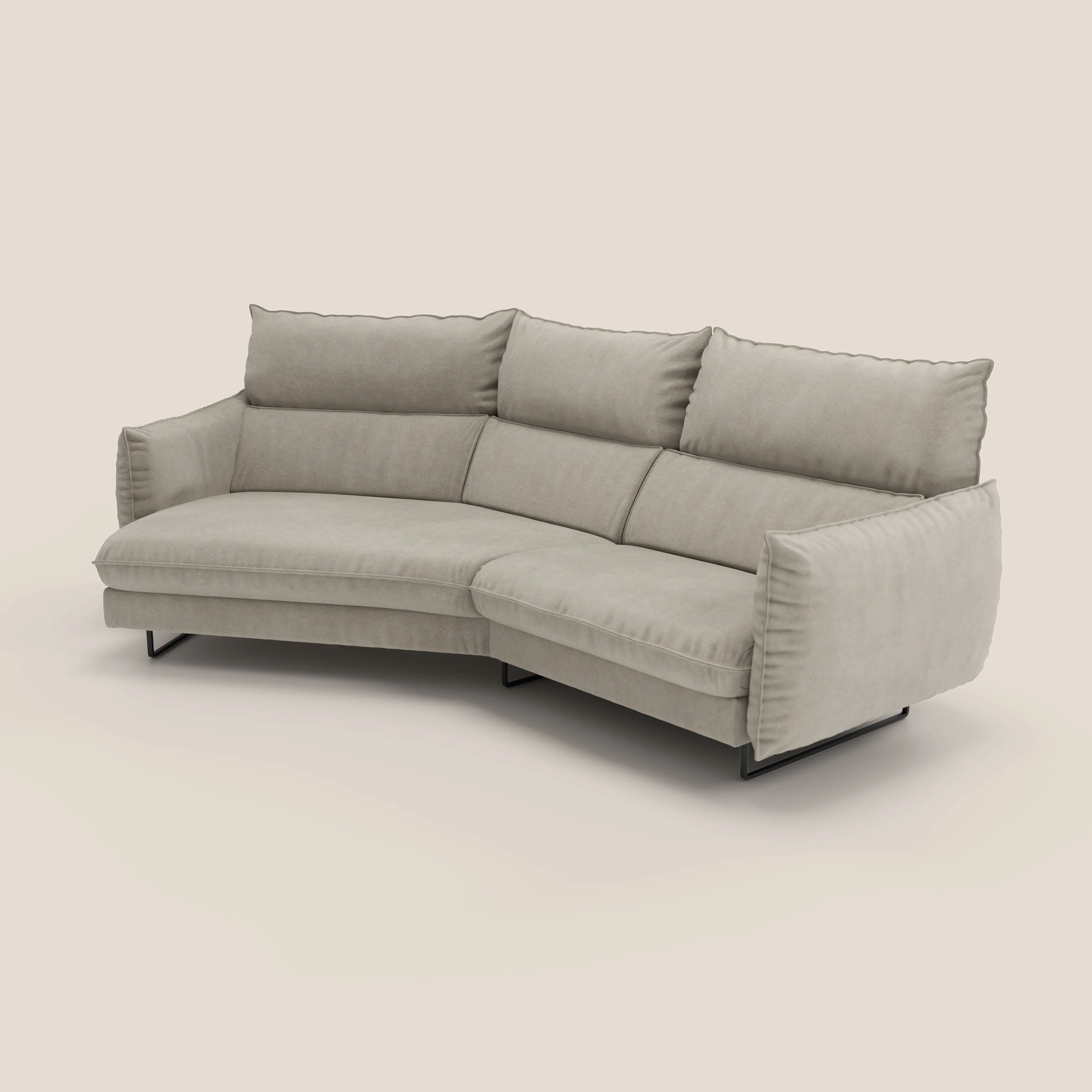 Monamour canapé d'angle au design moderne avec option relax électrique en microfibre détachable imperméable T11 Taupe tortora - Image 6