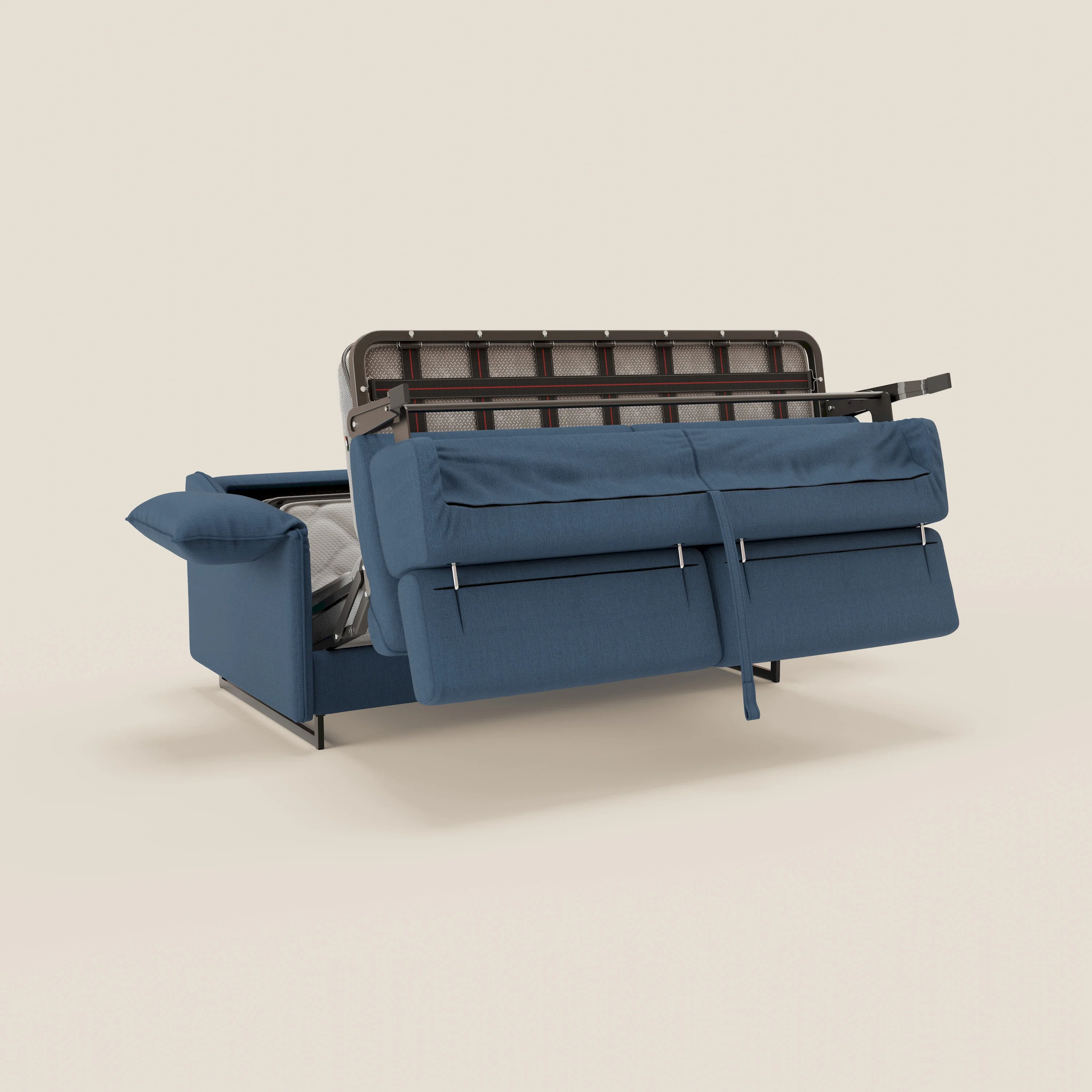 Violetta Canapé convertible matelas H18 cm - têtières réglables et accoudoirs amovibles en tissu imperméable T13 bleu - Image 13
