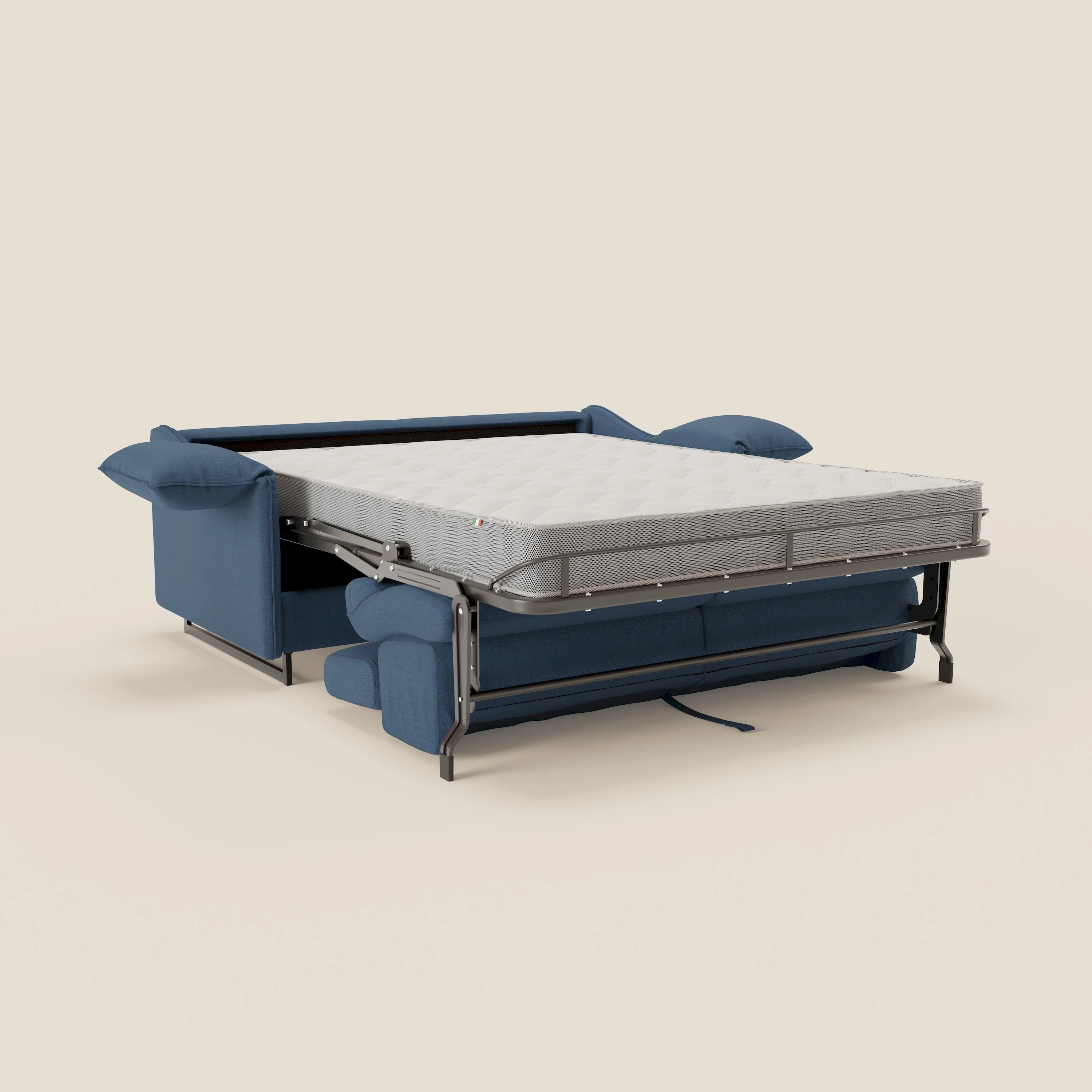 Violetta Canapé convertible matelas H18 cm - têtières réglables et accoudoirs amovibles en tissu imperméable T13 bleu - Image 14