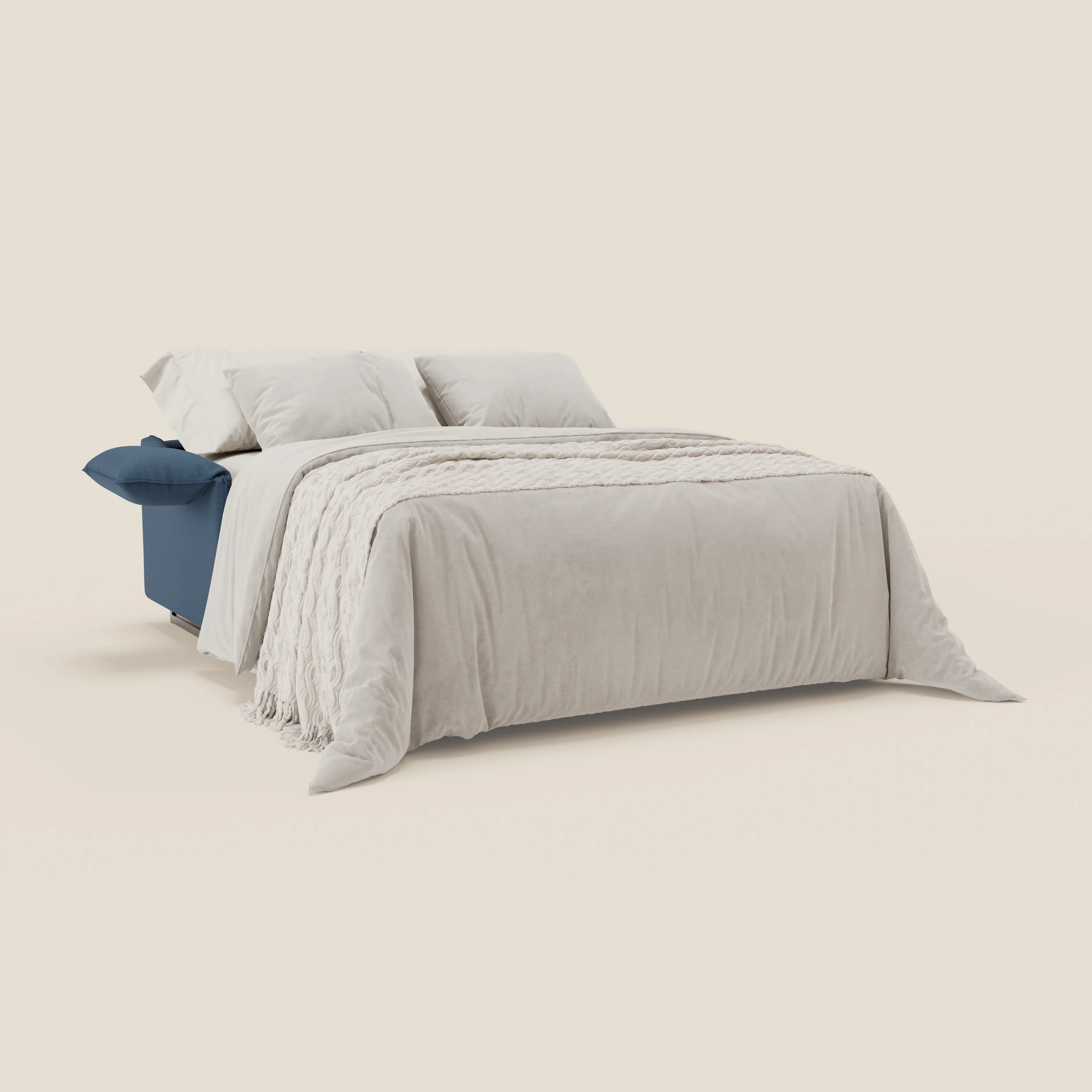Violetta Canapé convertible matelas H18 cm - têtières réglables et accoudoirs amovibles en tissu imperméable T13 bleu - Image 4