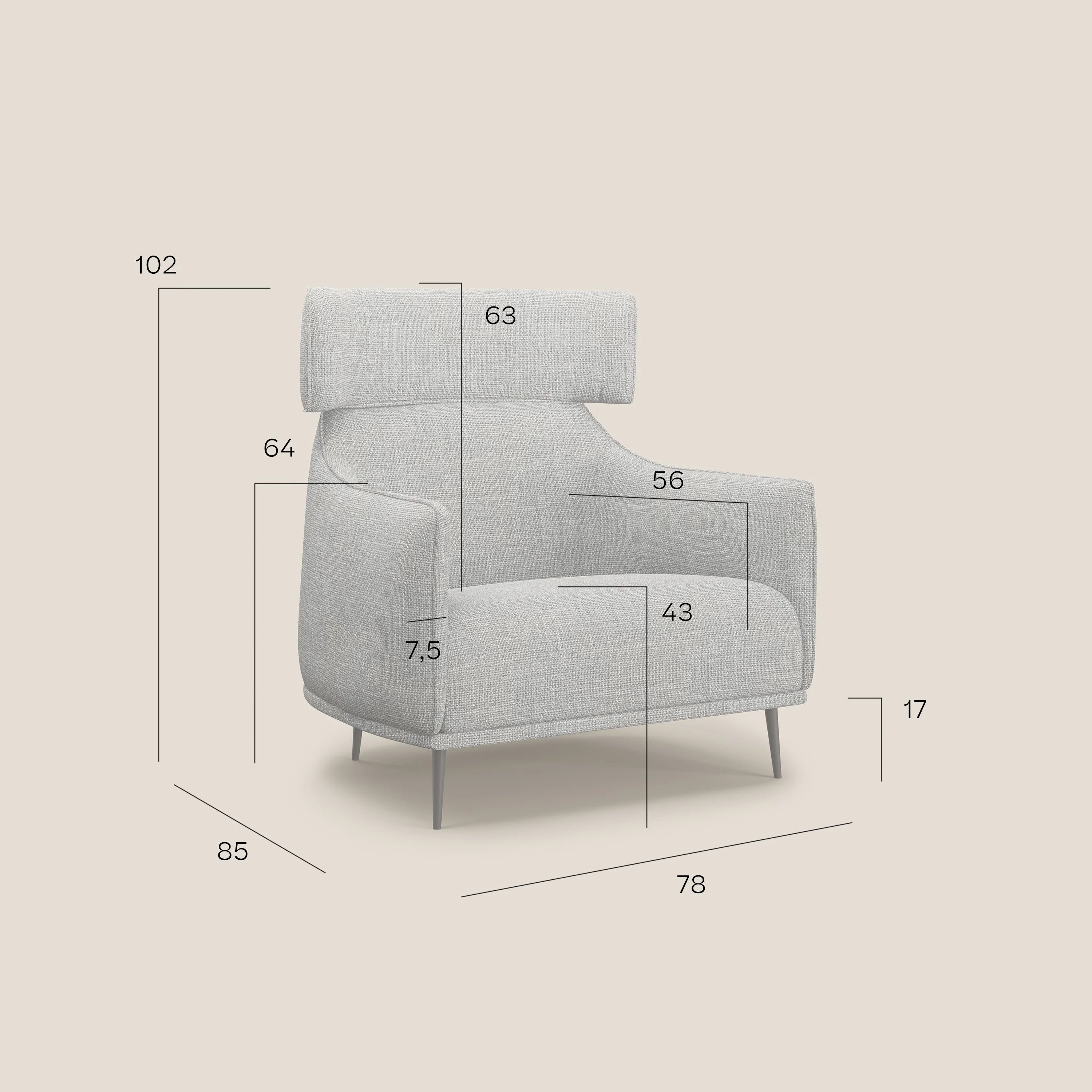 Zelda Fauteuil au design moderne en tissu doux et imperméable T06 vert - Image 9